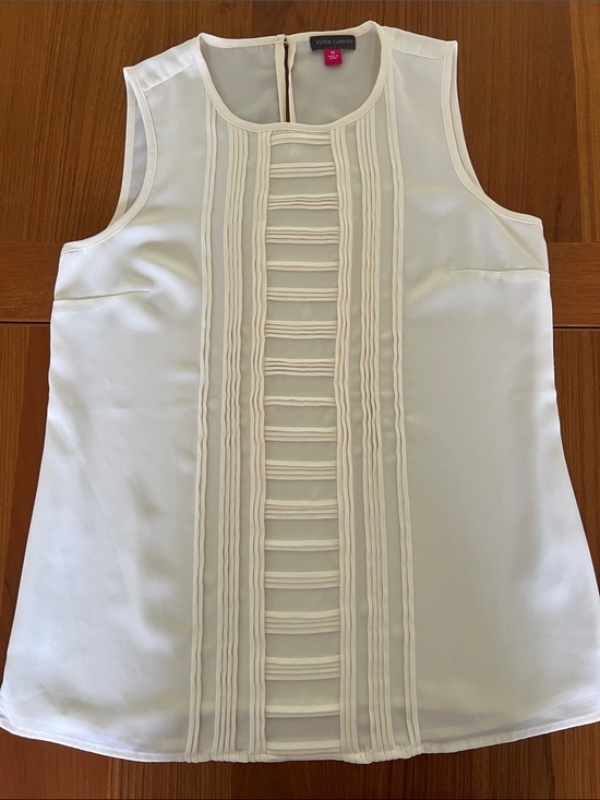 Vince Camuto Tops - Vince Camuto Ivory Sleeveless Tank Top XS Ribbed Front Lined Layering Essential